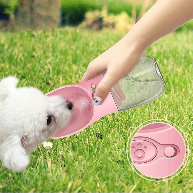 Travel-Friendly Pet Water Bottle with Attached Cup