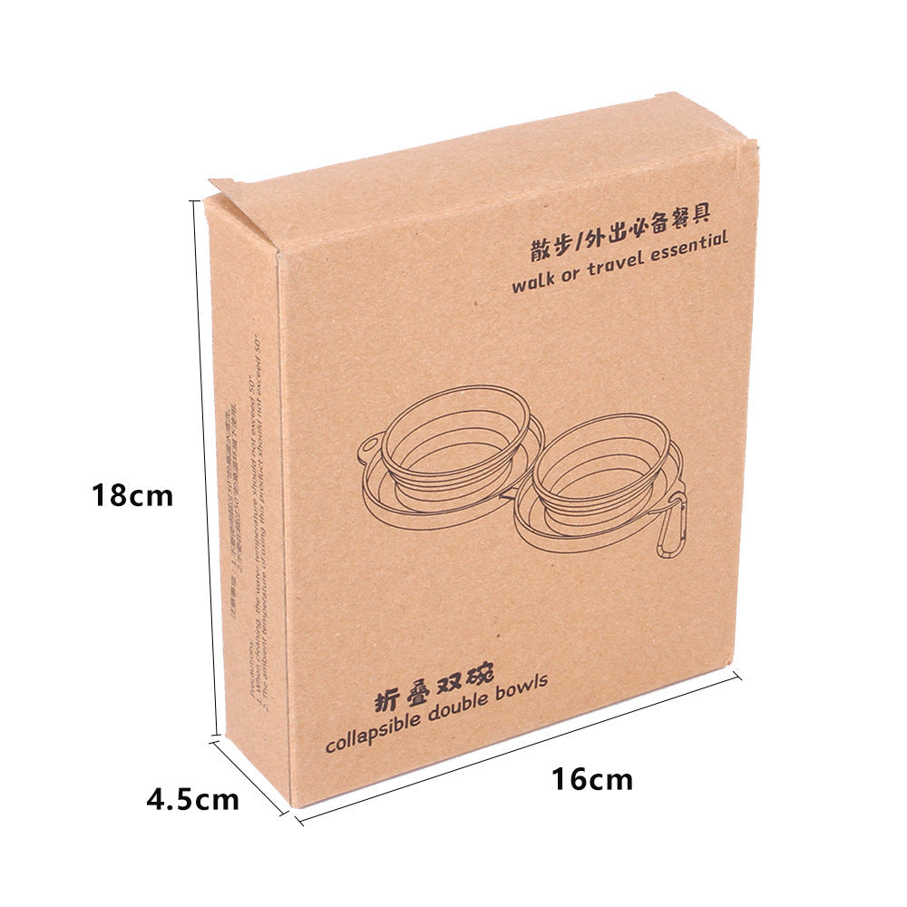 Collapsible Rubber Double Pet Feeding Bowls