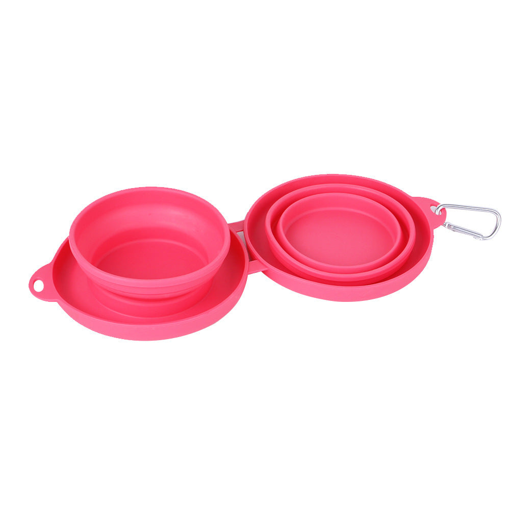 Collapsible Rubber Double Pet Feeding Bowls
